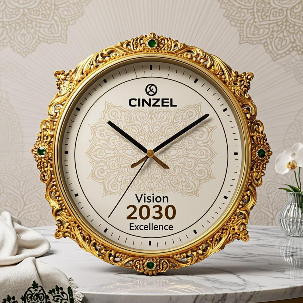 Horloge Murale Or Arabesque